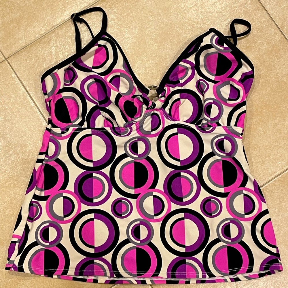 Geometric pattern retro tankini that can definitely double as a top :)